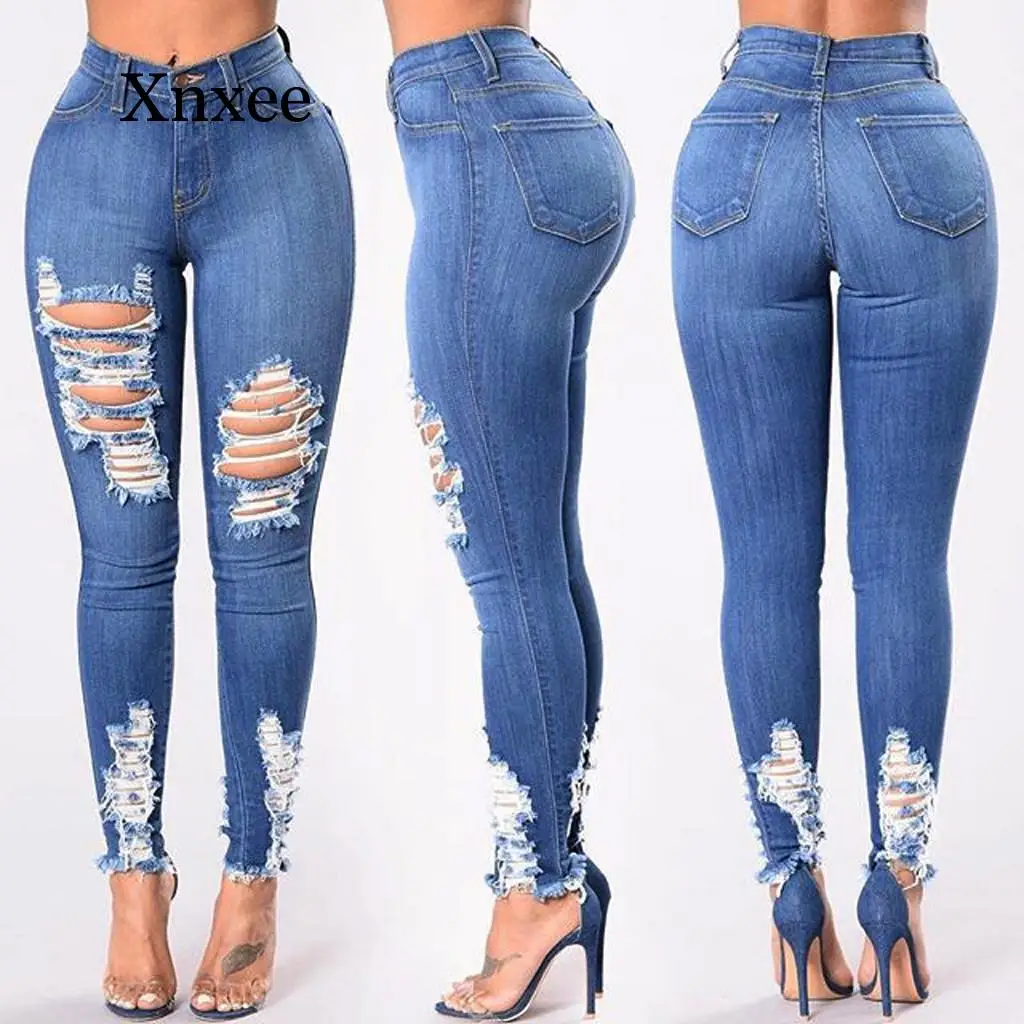 Женские летние брюки новые эластичные джинсы женские модные сексуальные