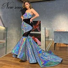 Блестящие вечерние платья-русалки со специальной тканью, длинное вечернее платье Дубая от кутюр, индивидуальное платье знаменитости 2021