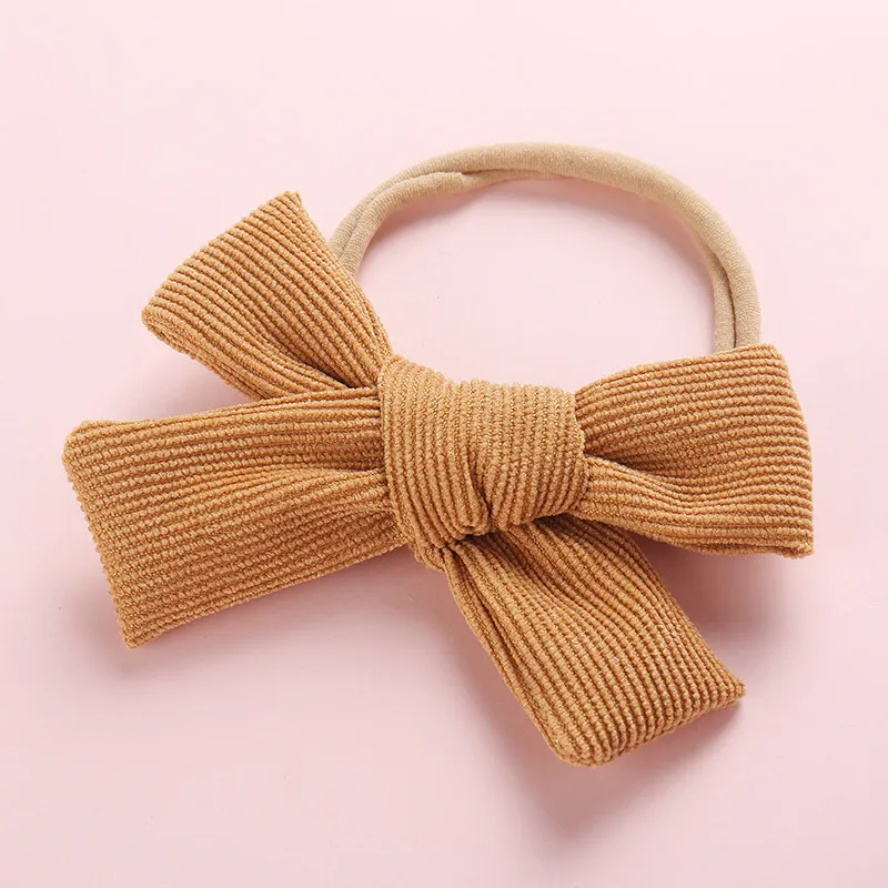free shipping 12pcs Fancy Lovely Colorful Fashion Top Baby Hair Accessories Attractive Headband pretty big corduroy fabric bow |