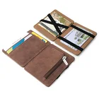 Ультратонкий мини-кошелек для мужчин, маленький деловой бумажник из искусственной кожи, волшебные бумажники с ремешком, однотонный кошелек для карт и мелочи, кредитница