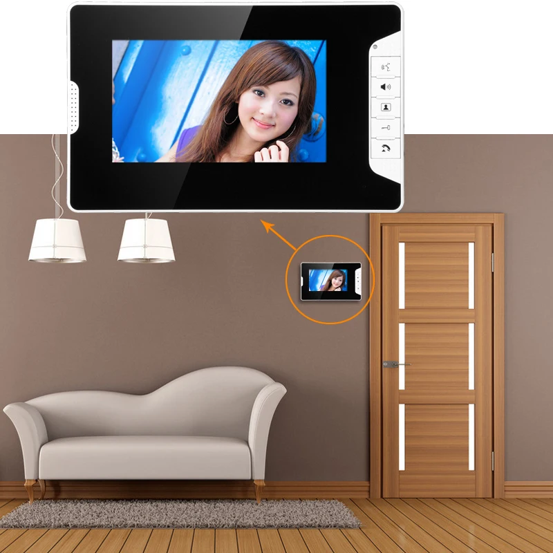 Визуальный домофон 7 ''TFT LCD проводной видеодомофон для помещений монитор 700 TVL