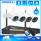Беспроводная система видеонаблюдения MISECU, 8 каналов, сетевой видеорегистратор HD, 3 Мп, двустороннее аудио, уличная P2P Wi-Fi IP-камера безопасности, комплект для видеонаблюдения