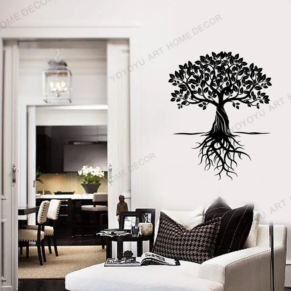 

Простая наклейка на стену с изображением Восточного дерева, наклейки на стену в гостиной, для прихожей, Виниловая наклейка на стену с изобра...