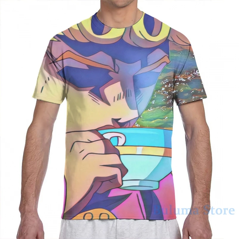 Giorno Giovanna drinks urine men T-Shirt women all over print fashion girl t shirt boy tops tees Short Sleeve tshirts |