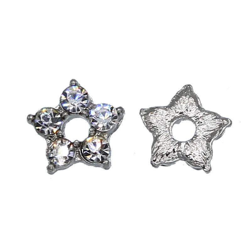 20 шт. перфорированных пентаграмм, инкрустированных стразами, соединителей для изготовления украшений для ожерелья, браслета и ручной работы.