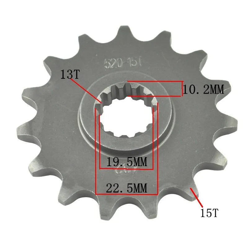 

Передняя Звездочка для мотоцикла 520, 13T, 14T, 15T для Suzuki DR200, SP200, Kawasaki KLX400, Betamotor 350, 350, Jackson 400, Alp M4, Supermoto