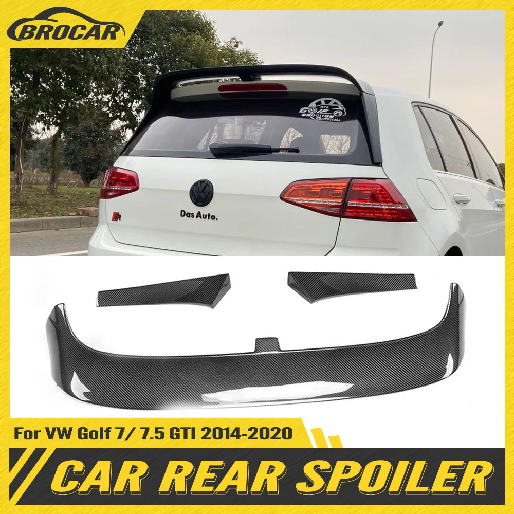 

For Volkswagen Golf 7/7.5 GTI 2014-2020 Gloss Black CS Style Carbon Fiber Style Rear Roof Spoiler For Golf 7/7.5 GTI Spoiler