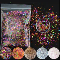 50gbag holographic glitter mix silver colors hexagon round glitter for nail polish acrylic and diy supplies butterfly stars