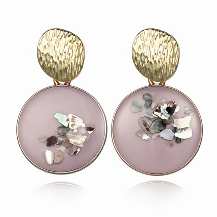 2019 корейские цветные серьги из смолы круглые желтые висячие капельки для женщин