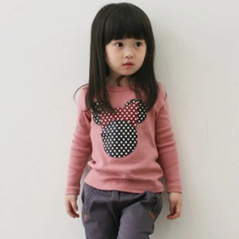 Детская Хлопковая футболка с длинным рукавом вышивкой|Тройники| |