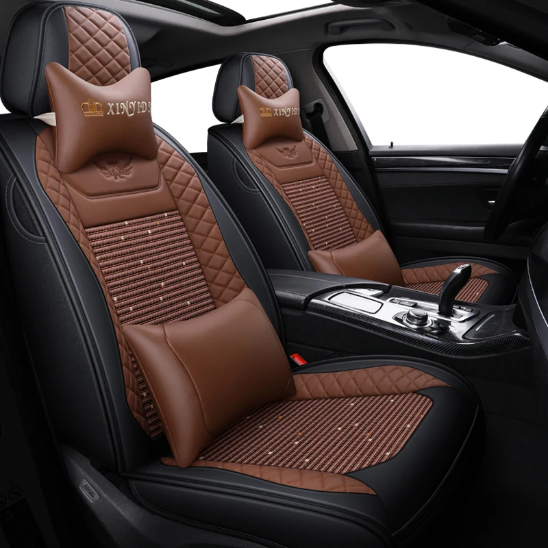 Чехол для автомобильного сиденья из черной кожи чехол skoda octavia a5 fabia 1 2 tour rs karoq a7