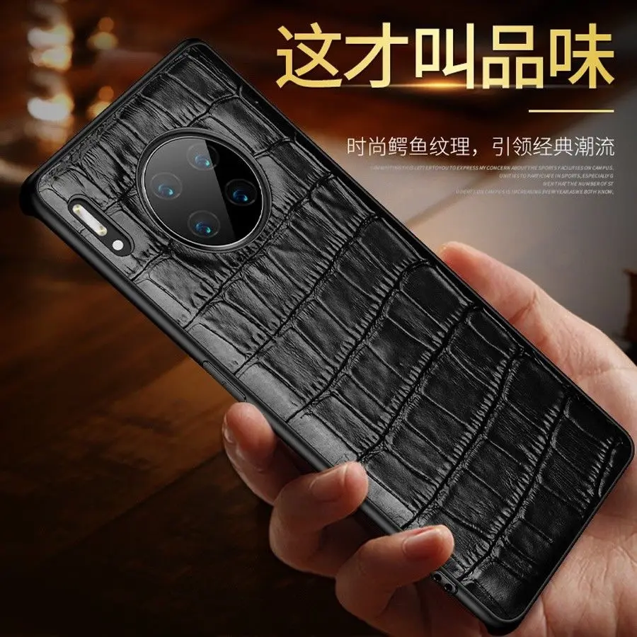 Фото Чехол-накладка для Huawei Mate 30 Pro, из 100% натуральной кожи под крокодиловую кожу №2