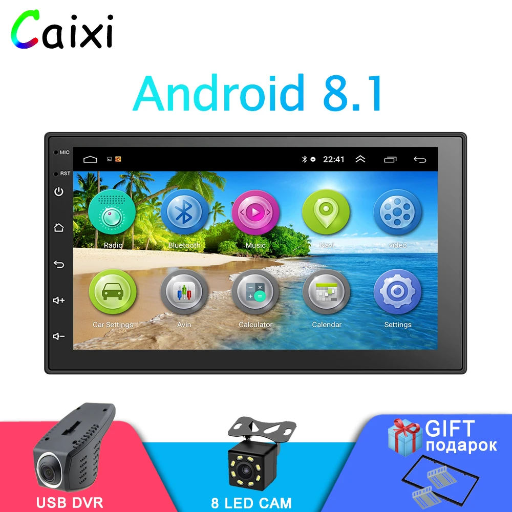 2DIN автомобильный мультимедийный плеер Andriod GPS навигация HD Авторадио WiFi 2 USB 7