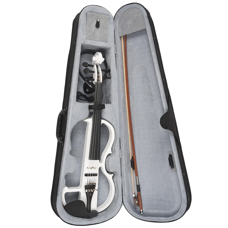 

NAOMI 4/4 Full Size Electric Violin Fiddle 5 String Silent Violin Accessories High Quality New