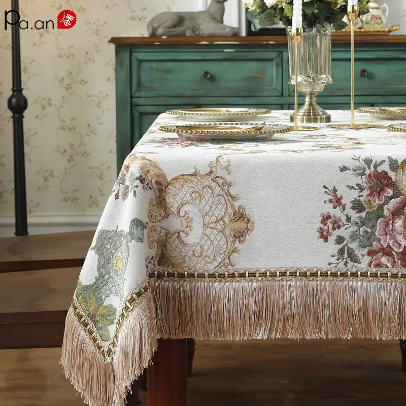 

Thicken Chenille Table Cloth Rectangle Europ Chinese Style Tablecloth Coffee Table Cover Round Dinning Table Decoration New