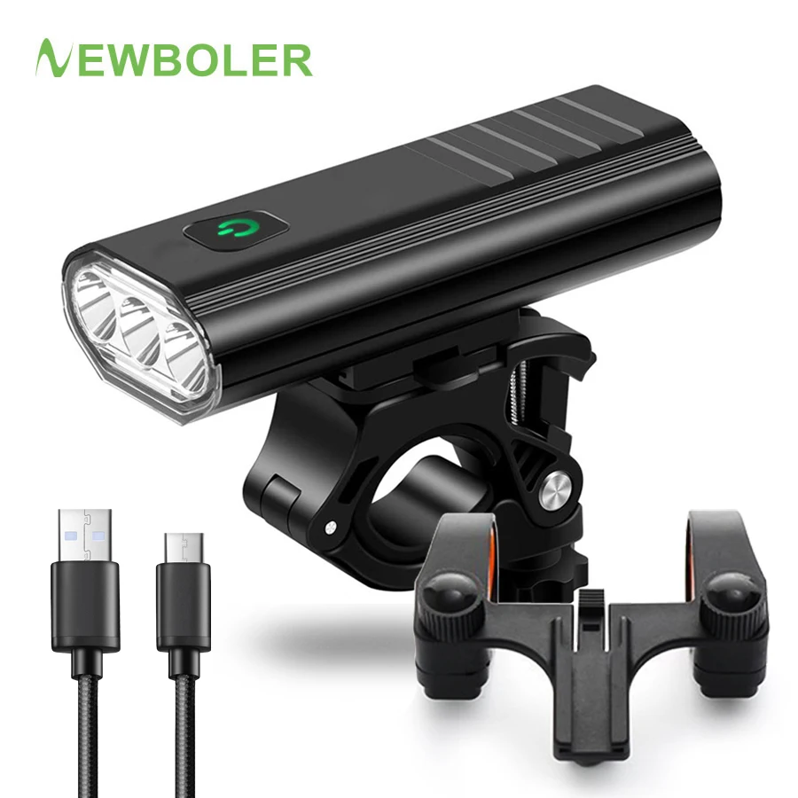 NEWBOLER 5200mAh 3 LED Велосипедный свет Комплект USB Велосипедная фара IPX6