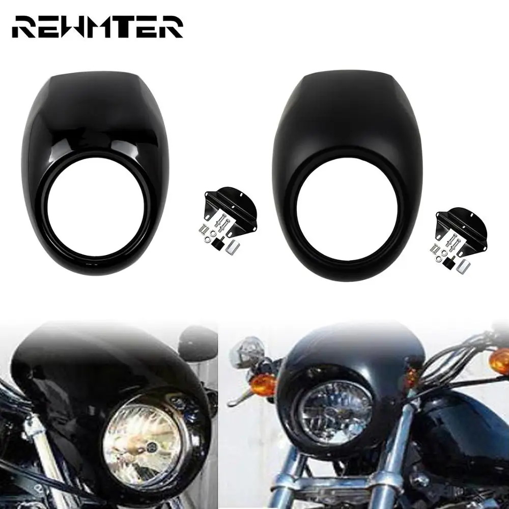 Маска обтекатель для мотоциклетной фары крепление вилки на переднюю панель