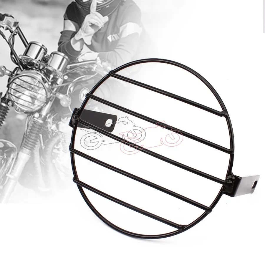 Винтажная металлическая маска для фар с боковым креплением мотоцикла старой