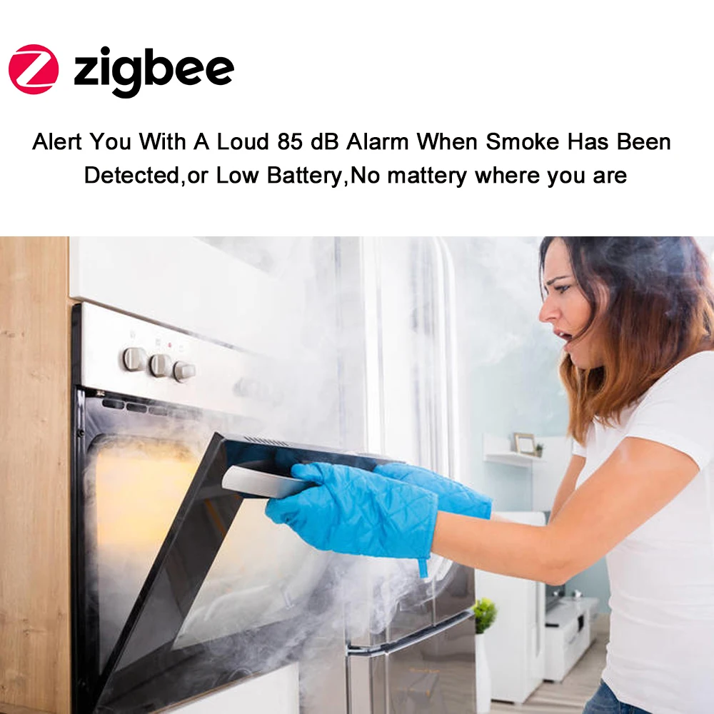 HAOZEE беспроводной Zigbee умный противопожарный датчик дыма Умный домашний датчик s 2,4 ГГц Высокая чувствительность встроенный аккумулятор