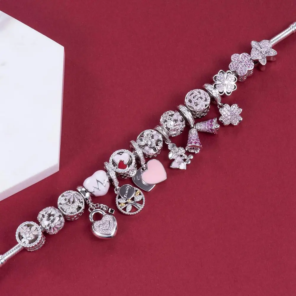 Счастливые сердца 925 пробы серебро тропических рыб и вод tailBeads Подвески Fit