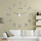 Большие цифровые настенные часы сделай сам, Акриловые кварцевые 3d-часы для украшения дома, горячие металлические наклейки на стену, для гостиной