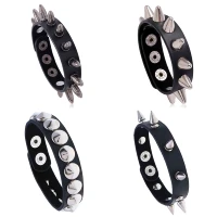 high quality goth bracelet spike rivet punk gothic rock unisex men leather bracelets unique link chain cuff wristband jewelry