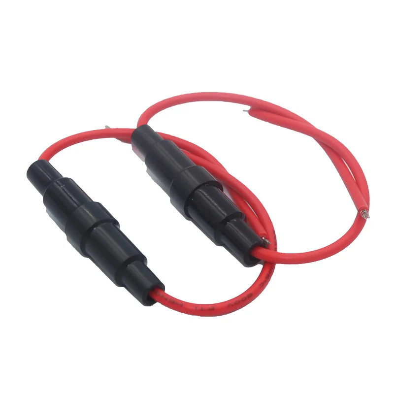 10 шт. 5*20 мм стеклянный держатель предохранителя винтовой тип 5x20 22 AWG проводной