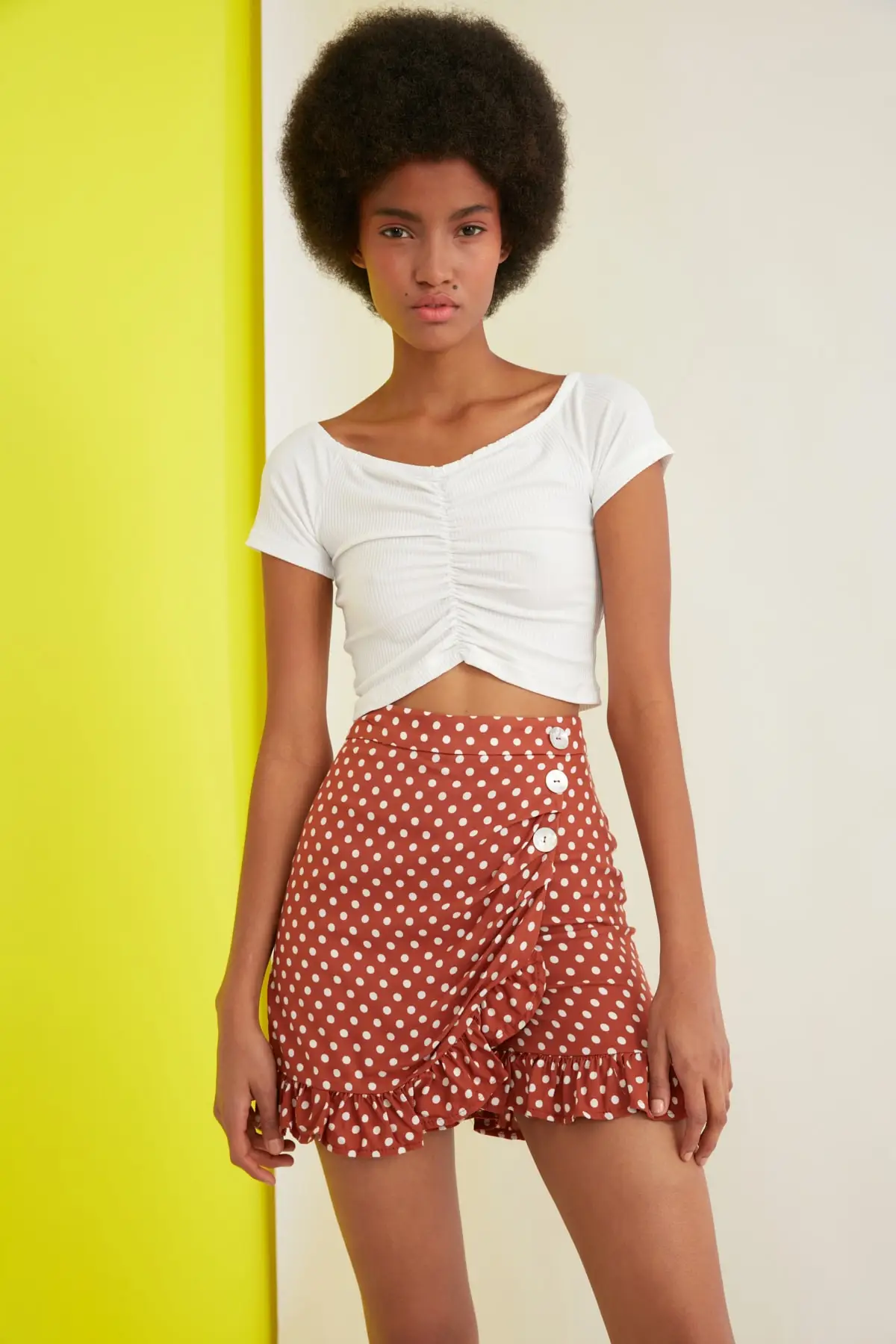 

Trendyol Polka Dot Shorts & Bermuda TWOSS21SR0472