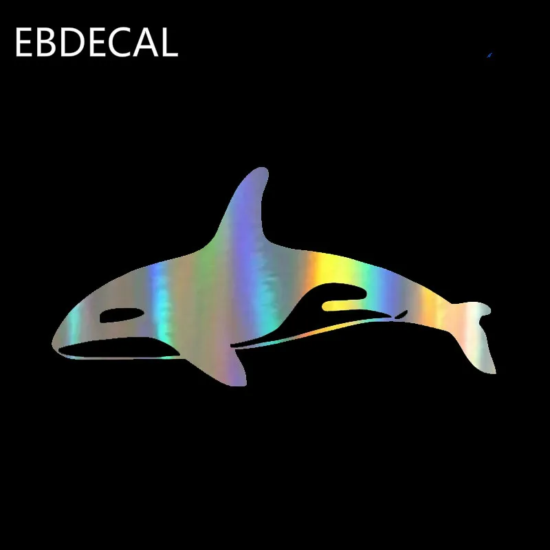 Anycuros Killer Whale забавная наклейка отражающая лазерная на мотоцикл Авто Стайлинг