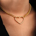 NK218 полый ожерелья с фигуркой сердца для женщин до ключиц ожерелье сердце изящная подвеска ожерелье подарок