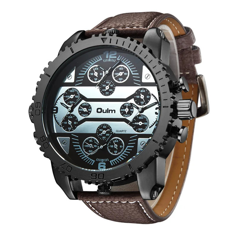 

Cool Men's Watch Quartz Watch New Four-time Zone Casual Fashion Belt Pin Buckle Mens Bracelets Watches