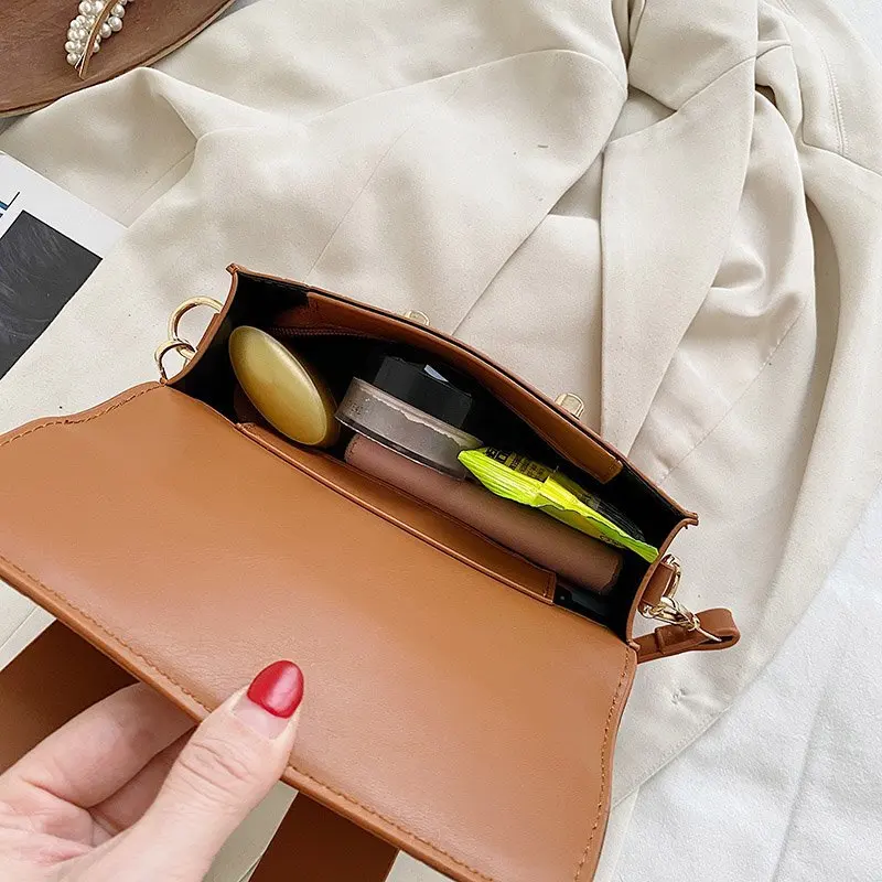 

Women New Small PU Leather Flap Personality All-match Crossbody Shoulder Bag Fashion Tide Designer Handbags High Quality