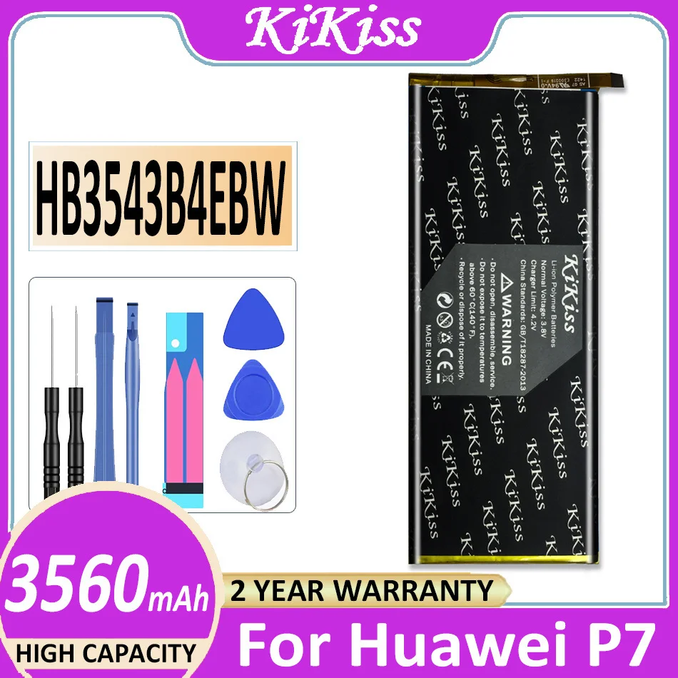 

Аккумулятор KiKiss 3560 мАч для Huawei Ascend P7 P7-L07 L09 L00 L10 L05 L11 мобильный телефон Batteria HB3543B4EBW + трек NO