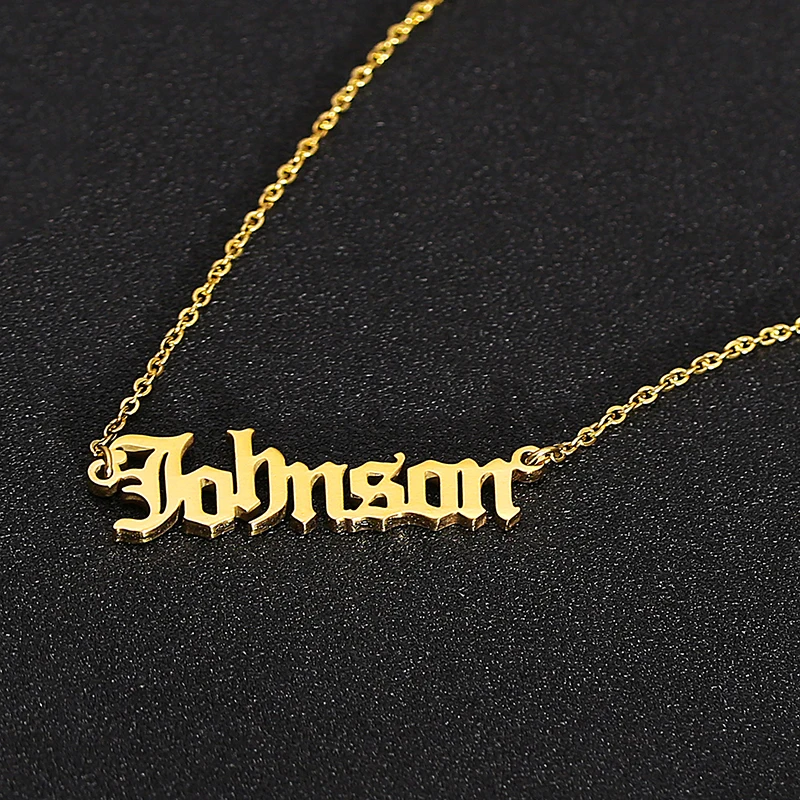 Ожерелье покрытое золотом индивидуальная именная табличка ожерелья на заказ из