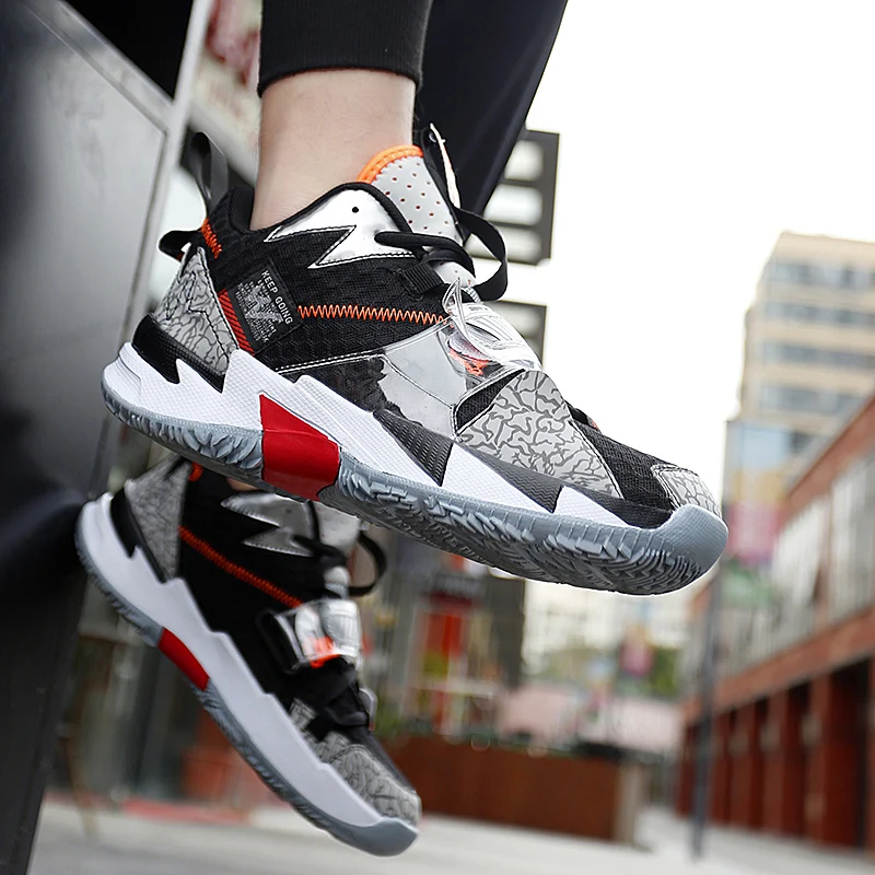 

Unisex Street Basketball Shoes Thickened Outsole Non-Slip Wear-Resistant Professional Coach Training Shoes Trend Color