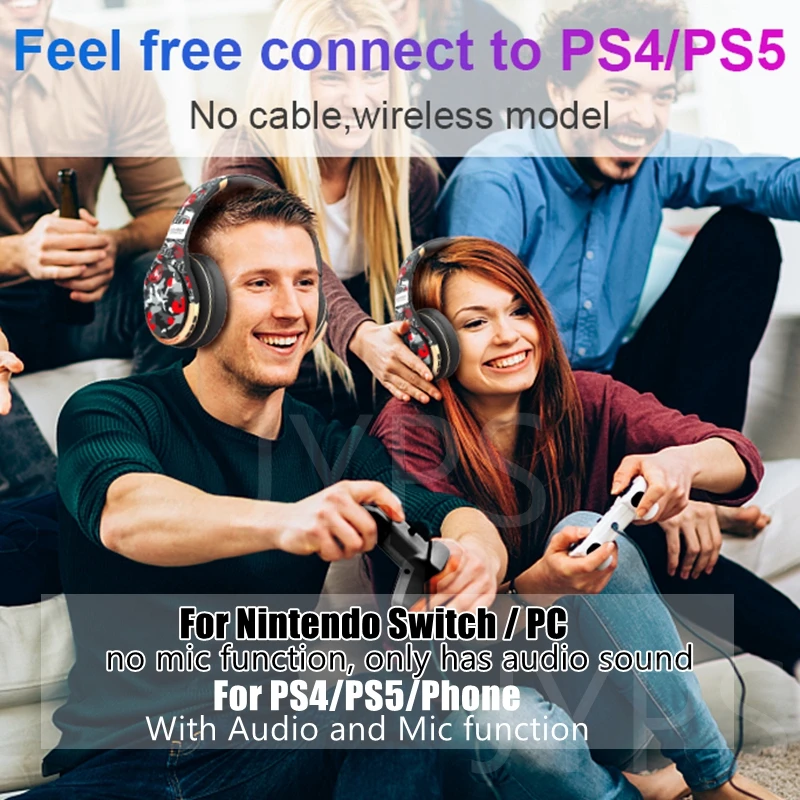 Беспроводные Bluetooth-наушники с микрофоном для PS4 PS5 Nintendo Switch | Электроника