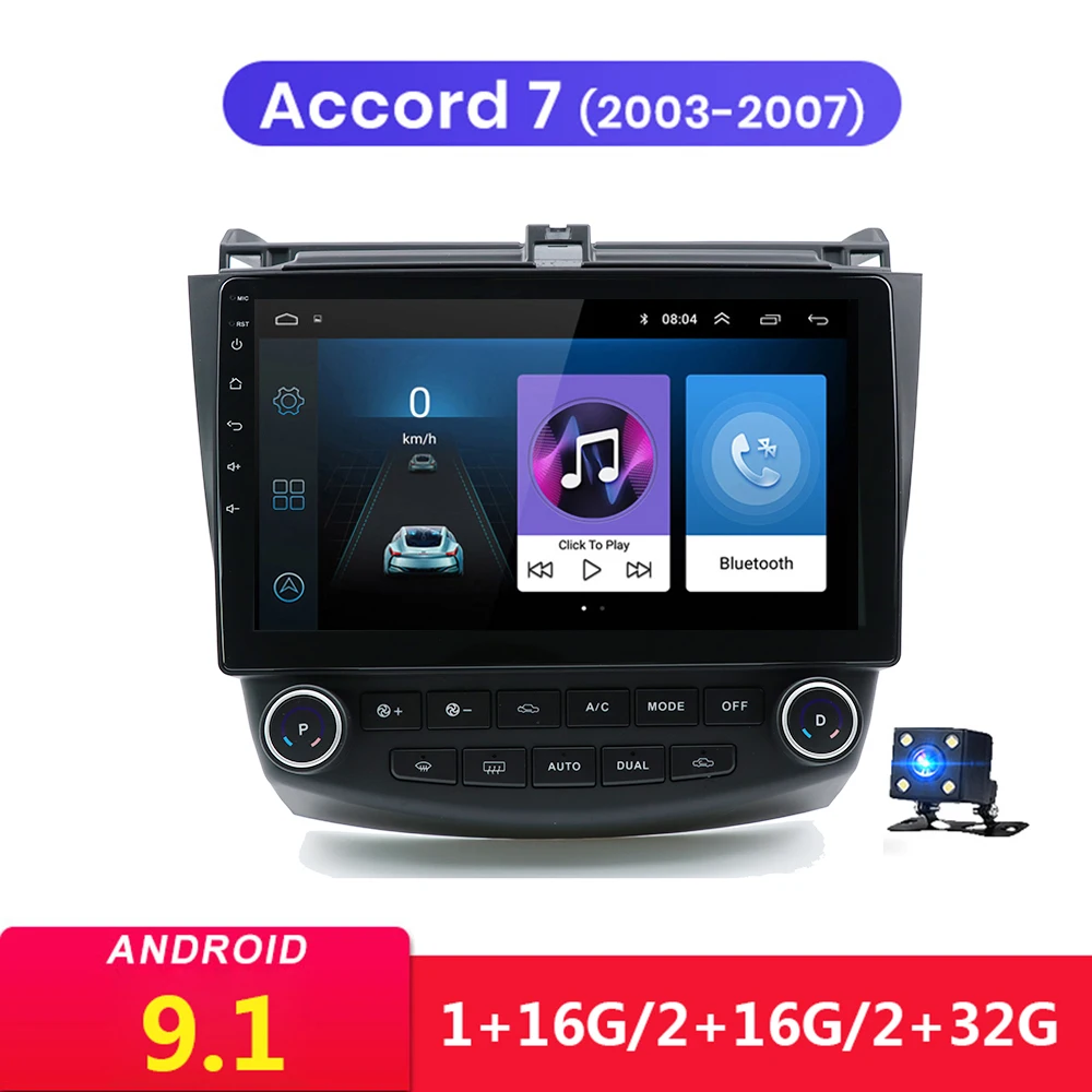 Автомобильный мультимедийный плеер 2DIN 10 1 дюймов Android 9 GPS для Honda Accord 7 2003 2004 2005 2006