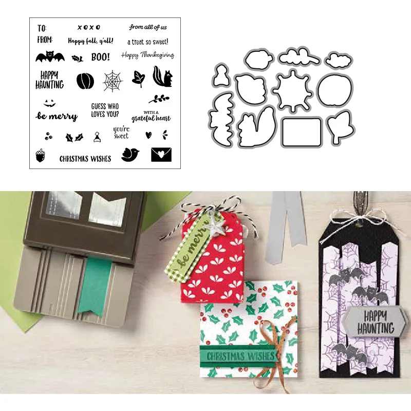 

New Arrivals BANNER YEAR Metal Cutting Dies and Clear Stamps for DIY Scrapbooking Crafts Stencil Card Make Photo Album Decor