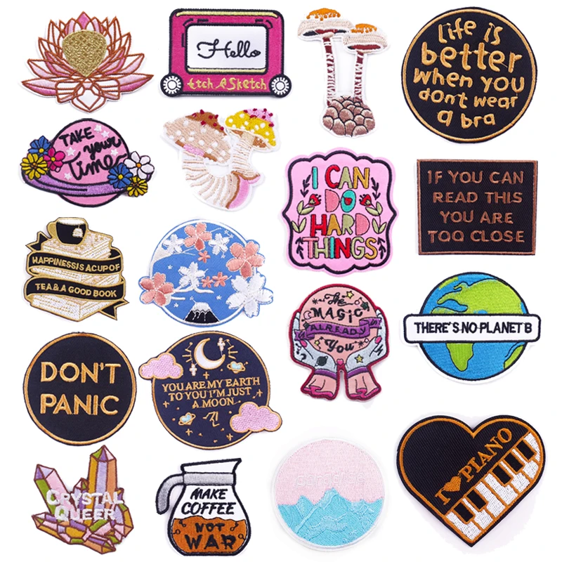 Нашивки Pulaqi с мультяшными надписями для одежды нашивки вышивкой сделай сам