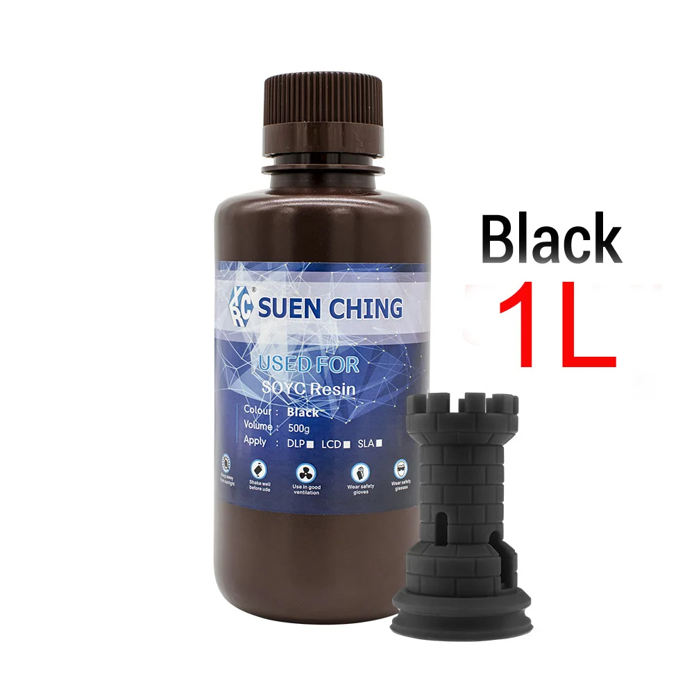 Black 1L SOYC полимерный материал на растительной основе, 3D-печать, быстрый полимерный материал для УФ-светильник, отверждающий ЖК-дисплей, 3d-указатели для Anycubic Photon Anet - Цвет: Black 1L