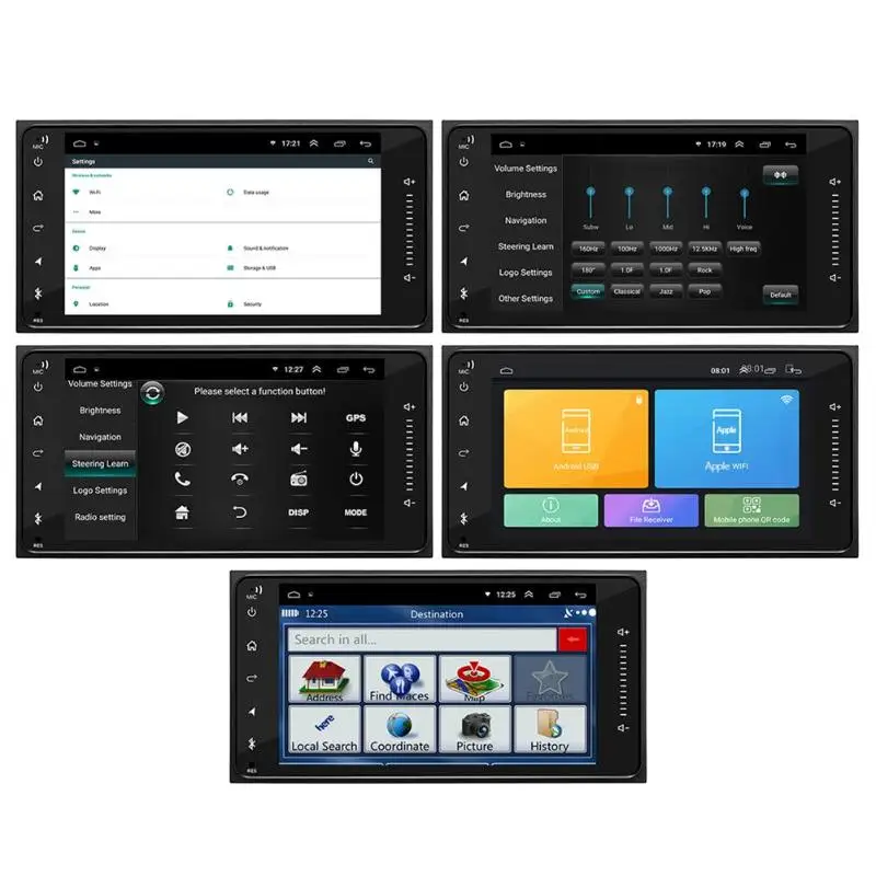 7 дюймов 2 DIN Android 8,1 1+ 16G HD 12V сенсорный экран стерео bluetooth USB gps Navi MP5 мультимедийный плеер FM радио для Toyota