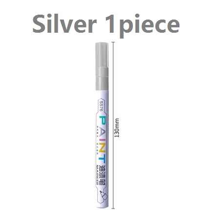 Sliver 1pc Цветная масляная краска, ручка, белый, черный, золотой, мобильная краска, не выцветает, граффити, ручная краска, ed, сделай сам, маркер для шин, ручка, подпись - Цвет: Sliver 1pc