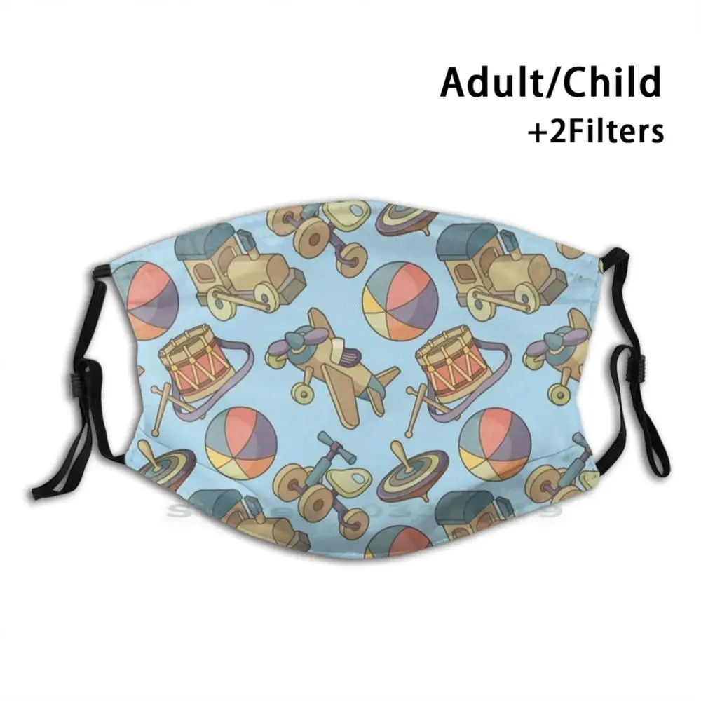 

Многоразовая маска для рта Pm2.5 с фильтром, игрушка «сделай сам» с иконами, деревянная винтажная, для поезда, велосипеда, спиннинга, барабана, самолета