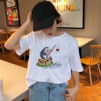 funny t shirt for men women summer short sleeve unisex fashion top tees male female outdoor casual white hedgehog cartoon tees