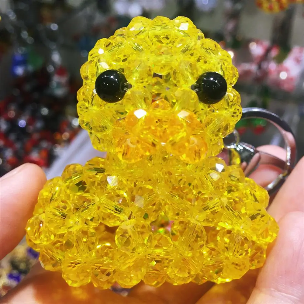 Цепочка для ключей ручной работы с австрийским кристаллом в виде утки 1 шт. | Дом и