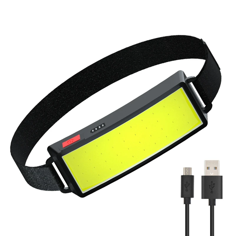 

Стильный головной светильник, портативный светодиодный головной светильник Mini COB со встроенным аккумулятором, фонафонарь с USB-зарядкой