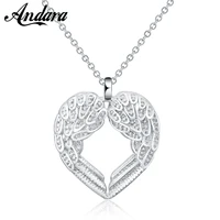 new style 925 silver necklace angel heart pendant necklace men and women jewelry gifts
