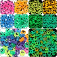 6x10mm cross border acrylic color translucent luminous letter beads luminous at night english scattered beads manual diy beads