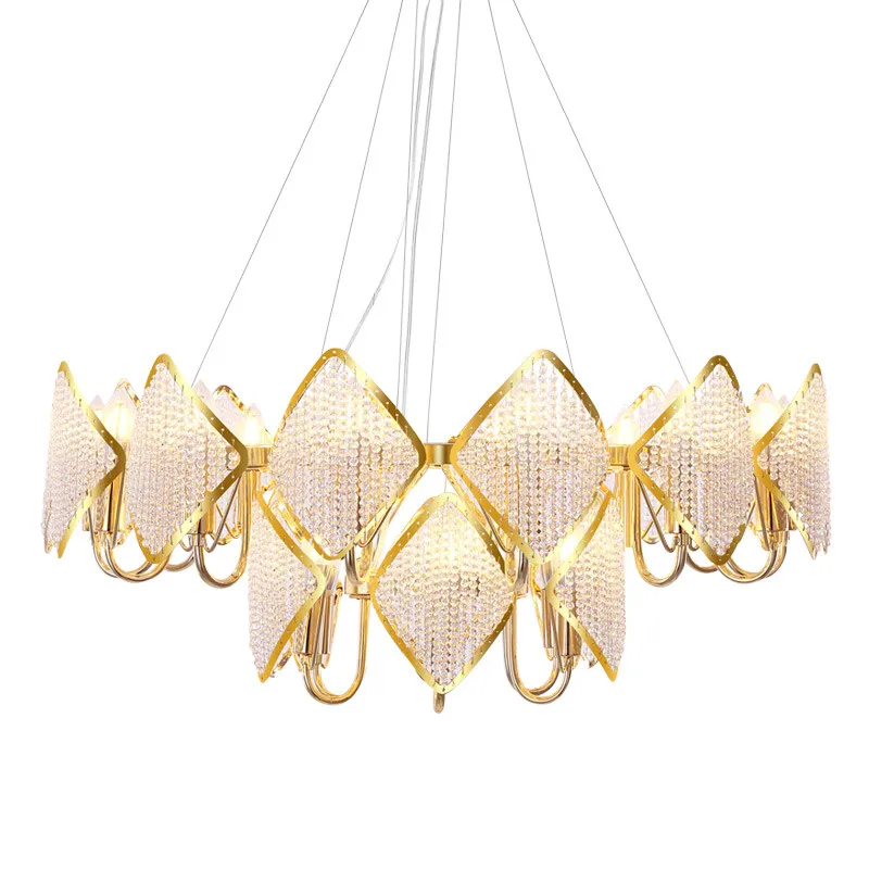 Современные роскошные виллы светодиодные подвесные светильники Хрустальные для