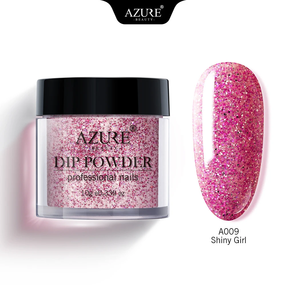 A009 Azure beauty 10 г светящийся погружающийся порошок светится в темноте флуоресцентный глиттер пудра светящийся пигмент Dip порошок Дизайн ногтей украшения - Цвет: A009